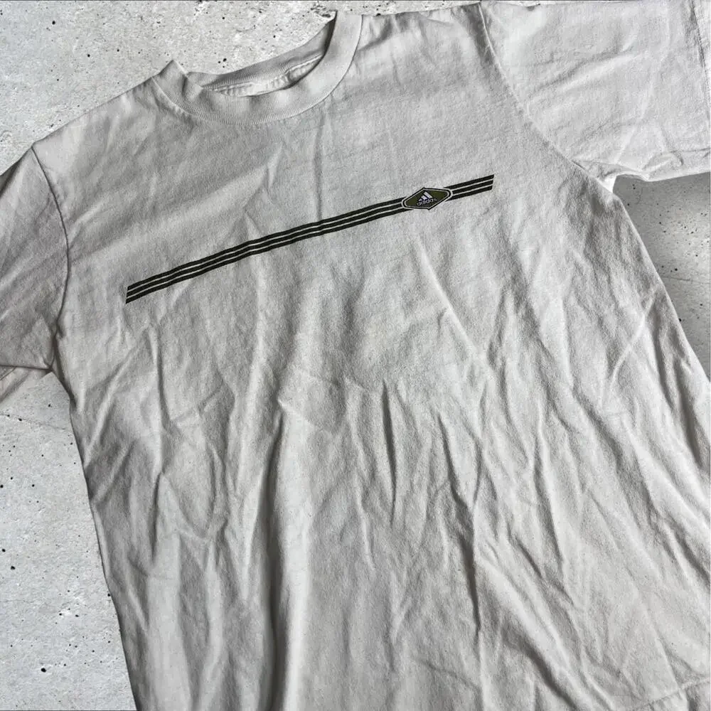 Vintage Y2K 90s Adidas Double Sided Big Logo Tee Gray TShirt Size L‎